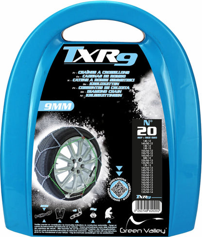 New Green Valley TXR9 Winter 9mm Snow Chains - Car Tyre for 19 275/35-19"