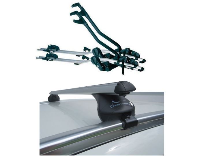 Aluminium Bars - Roof Rack- Rail Bars 2 x Thule 598 Bike Carrier Audi A4 Avant 2008-2015