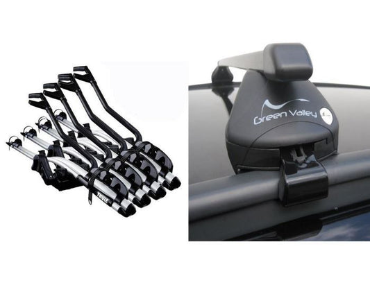 Square Steel Bars- Roof Rack- Rail Bars 4 x Thule 598 Bike Carrier Bmw X1 (F48) 2015-