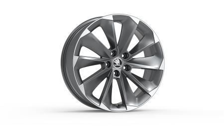 Genuine Skoda Superb 2016 > 19" Alloy Wheel Supernova Anthracite - 3V0071499AHA7