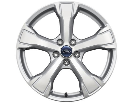 Genuine Ford Kuga Single 18" Alloy Wheel 5 - Spoke Design, Sparkle Silver Machined (2056751) 2016 Onwards