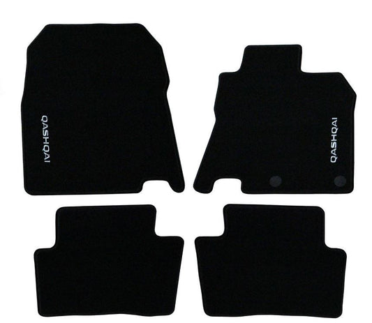 Nissan Qashqai (2014 >) Textile Mats Standard Front & Rear Set Black KE7554E201