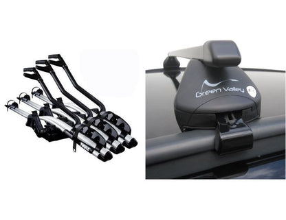 Square Steel Bars- Roof Rack- Rail Bars 3 x Thule 598 Bike Carrier Seat Ibiza IV SW 2010-2017