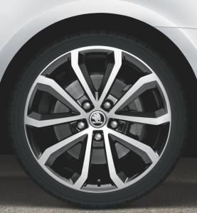 Skoda Octavia Estate (A7) Single 17" Alloy Wheel - "Hawk in Black" (5E0071496JX2)