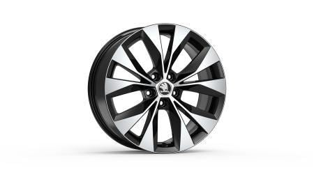 Genuine Skoda Superb 2016 > 18" Alloy Wheel Cassiopeia - Black and Silver