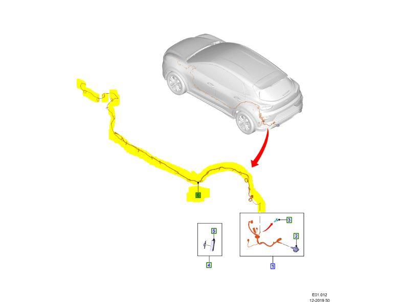 Genuine Ford Puma 2020> Tow Bar Cable, for Installation - 2425234